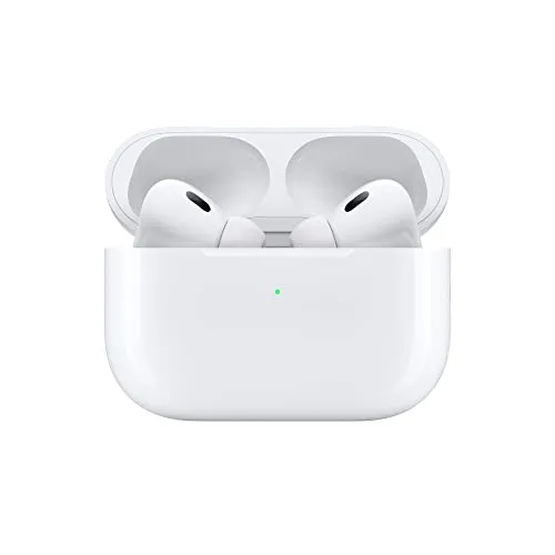 Apple AirPods Pro (2nd Gen) Wireless Earbuds, Up to 2X More Active Noise Cancelling, Adaptive Transparency, Personalized Spatial Audio MagSafe Charging Case (USB-C) Bluetooth Headphones for iPhone