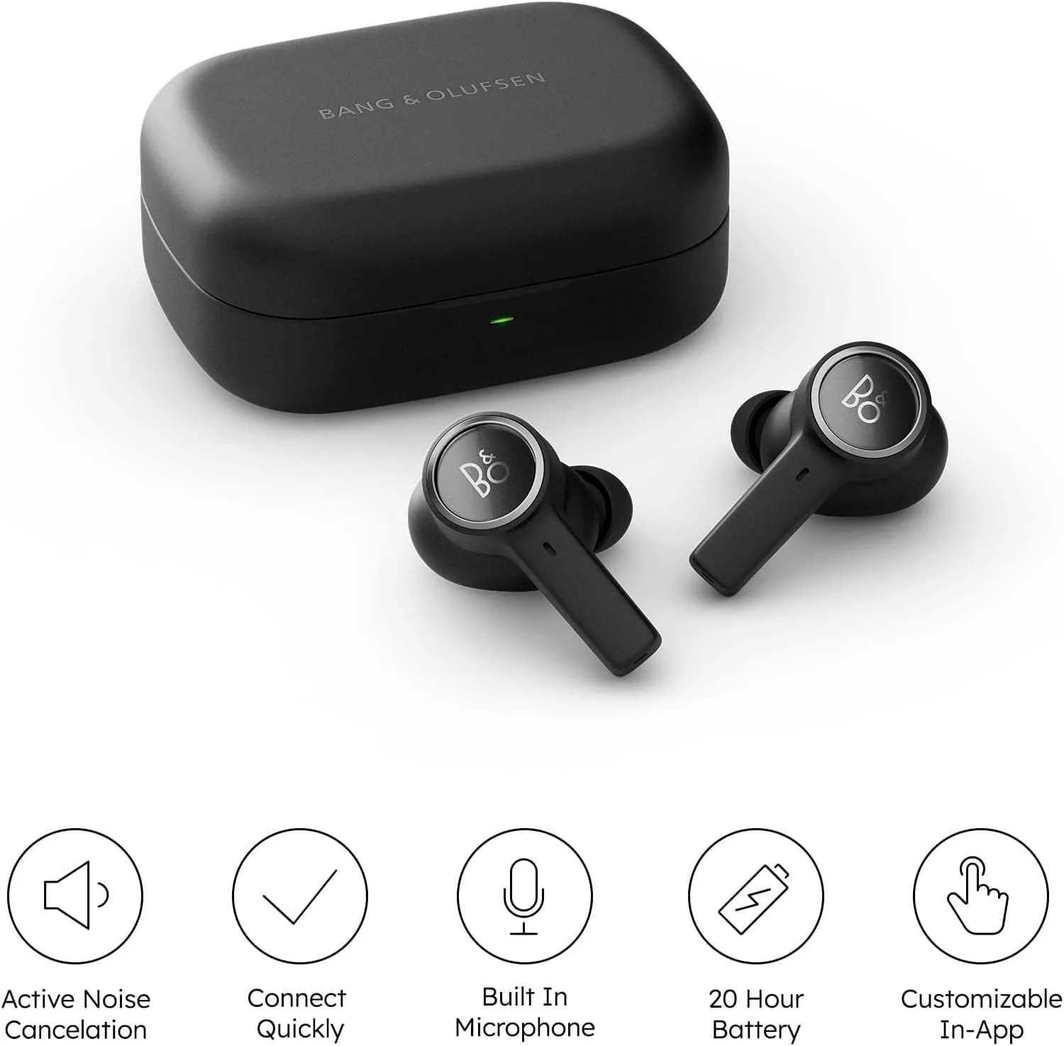 Bang & Olufsen Beoplay EX - Wireless Bluetooth Earphones - 20 hours of Playtime, Black Anthracite