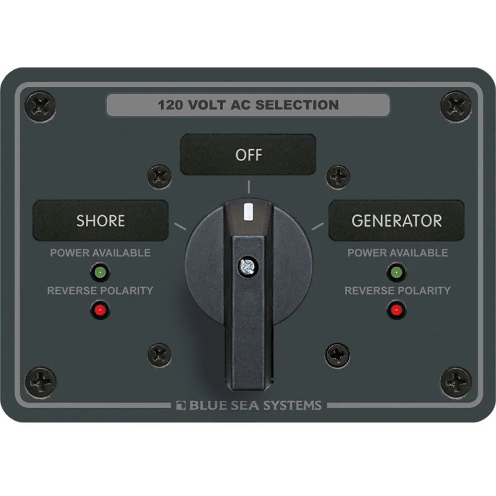 Blue Sea 8365 AC Rotary Switch Panel 65 Ampere 2 Positions   OFF, 2 Pole [8365]