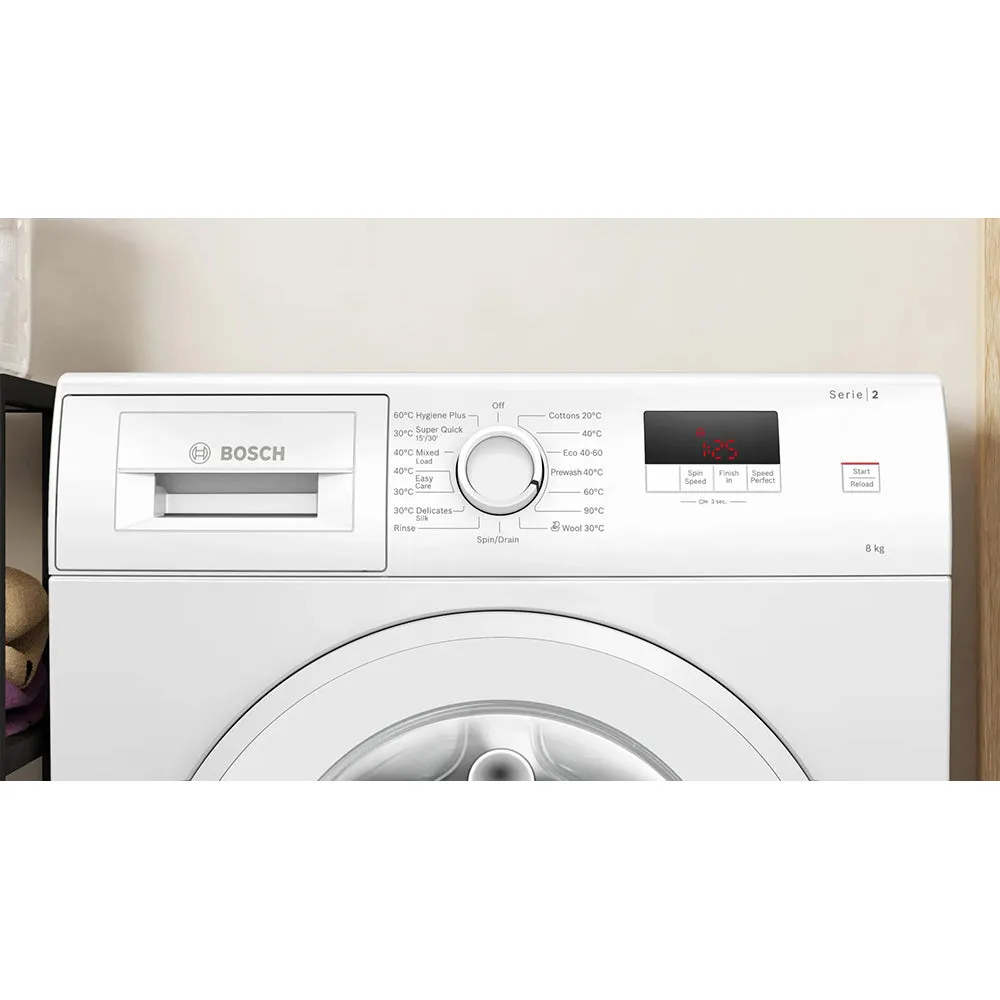 Bosch Series 2 8KG Freestanding 1400 RPM Washing Machine - White | WGE03408GB