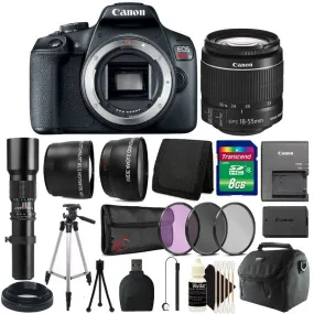 Canon EOS Rebel T7 24.1MP Digital SLR Camera with EF-S 18-55mm   500mm Lens Best Value Kit