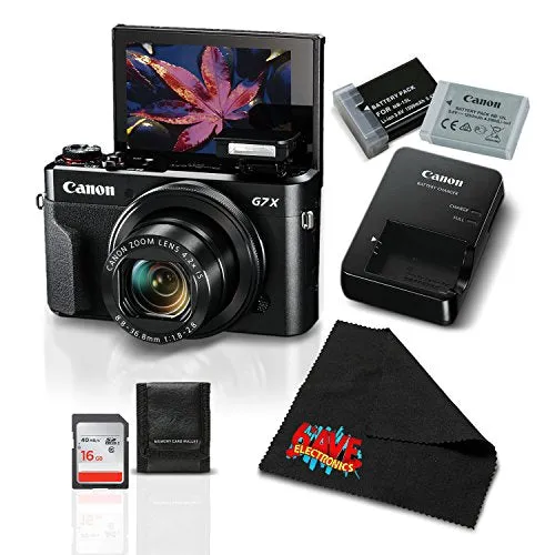 Canon PowerShot G7 X Mark II Digital Camera w/1 Inch CMOS Sensor and Tilt LCD Screen Touchscreen- Essential Bundle (1066C001)