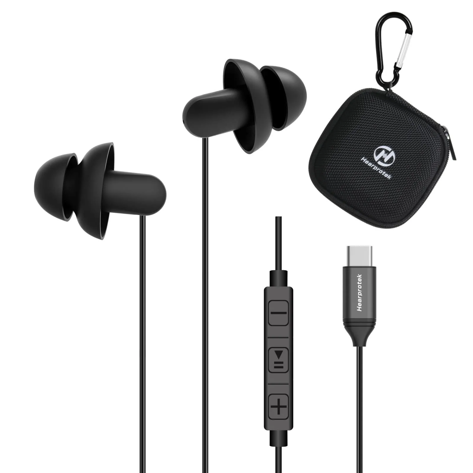 DreamMusic PRO - Hearprotek In-Ear Wired USB C Sleep Earbuds Earphones with Mic for Android Phones(2 Pairs)