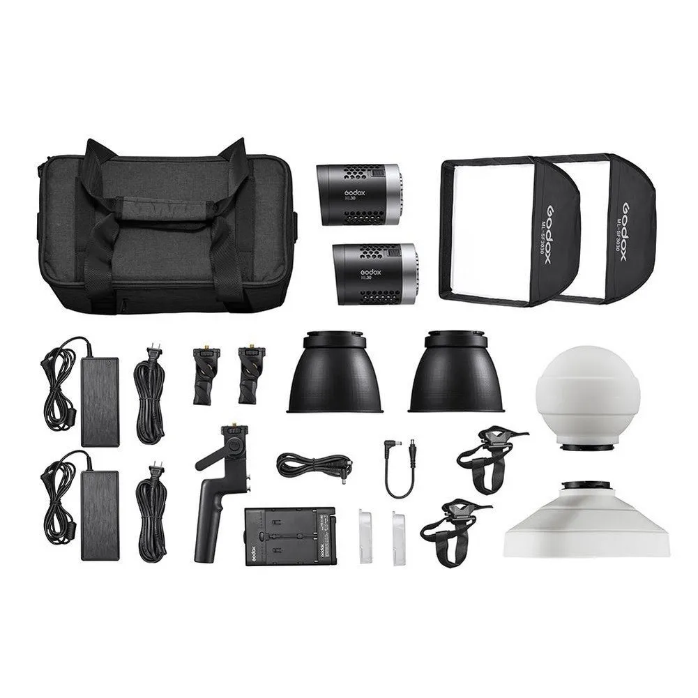 Godox ML30 2 Head Daylight (5600K) LED Light Kit (DEMO STOCK)