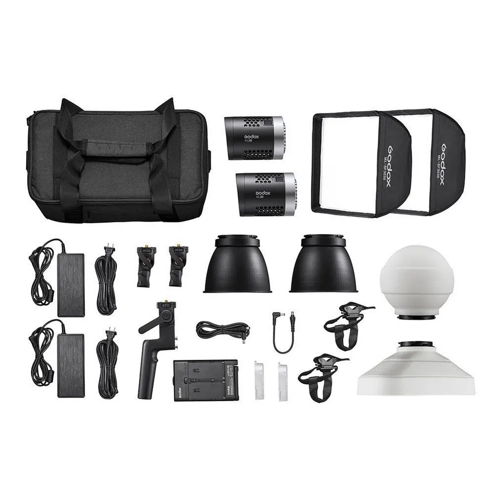 Godox ML30 2 Head Daylight (5600K) LED Light Kit