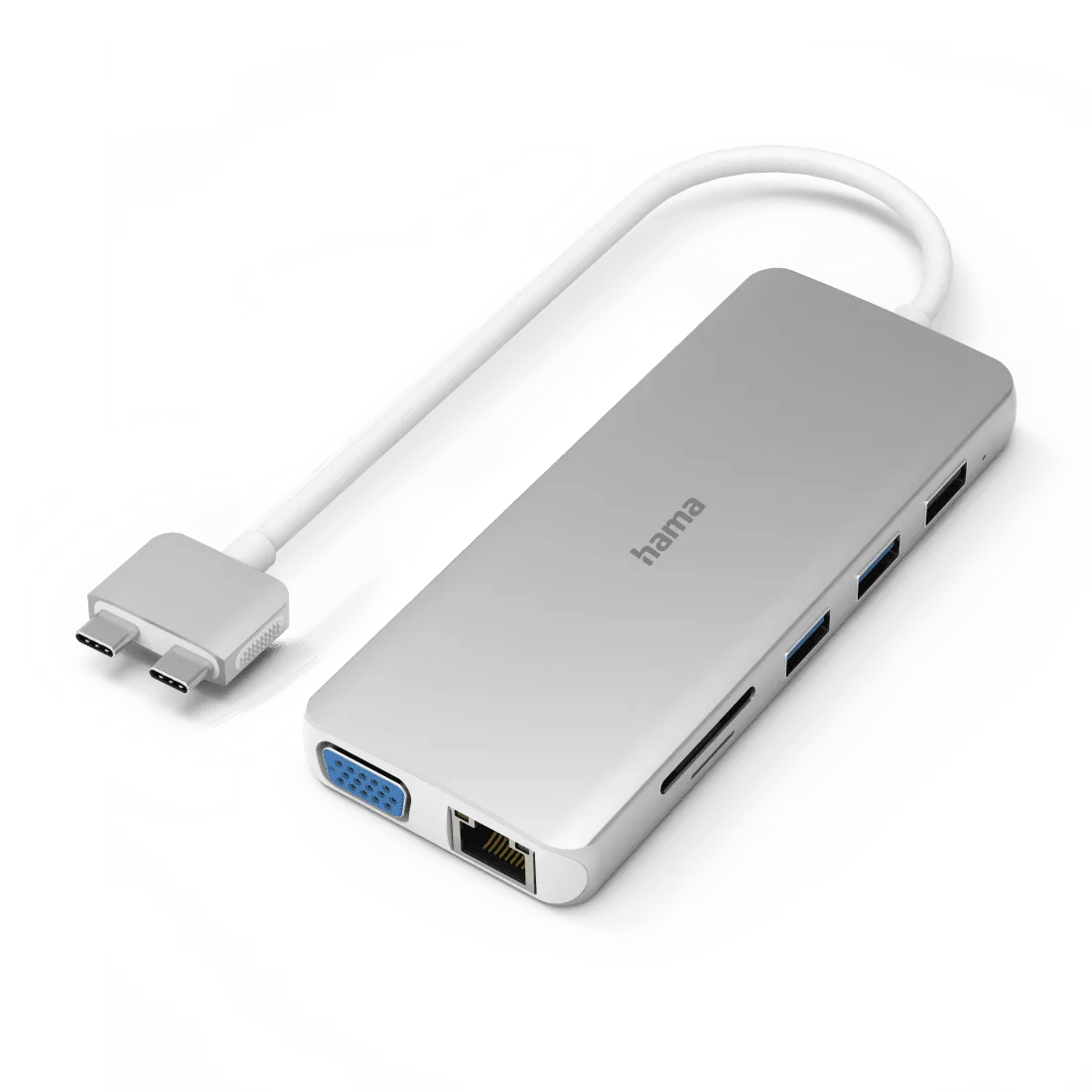 Hama 12 Ports Connect2Mac USB-C Multiport Hub - Silver/White | 458124