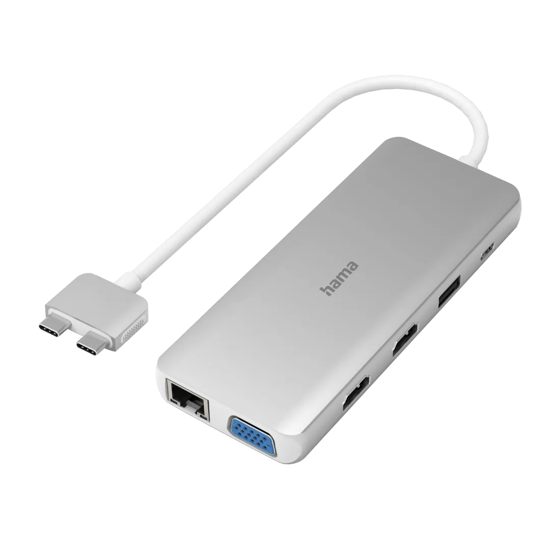 Hama 12 Ports Connect2Mac USB-C Multiport Hub - Silver/White | 458124