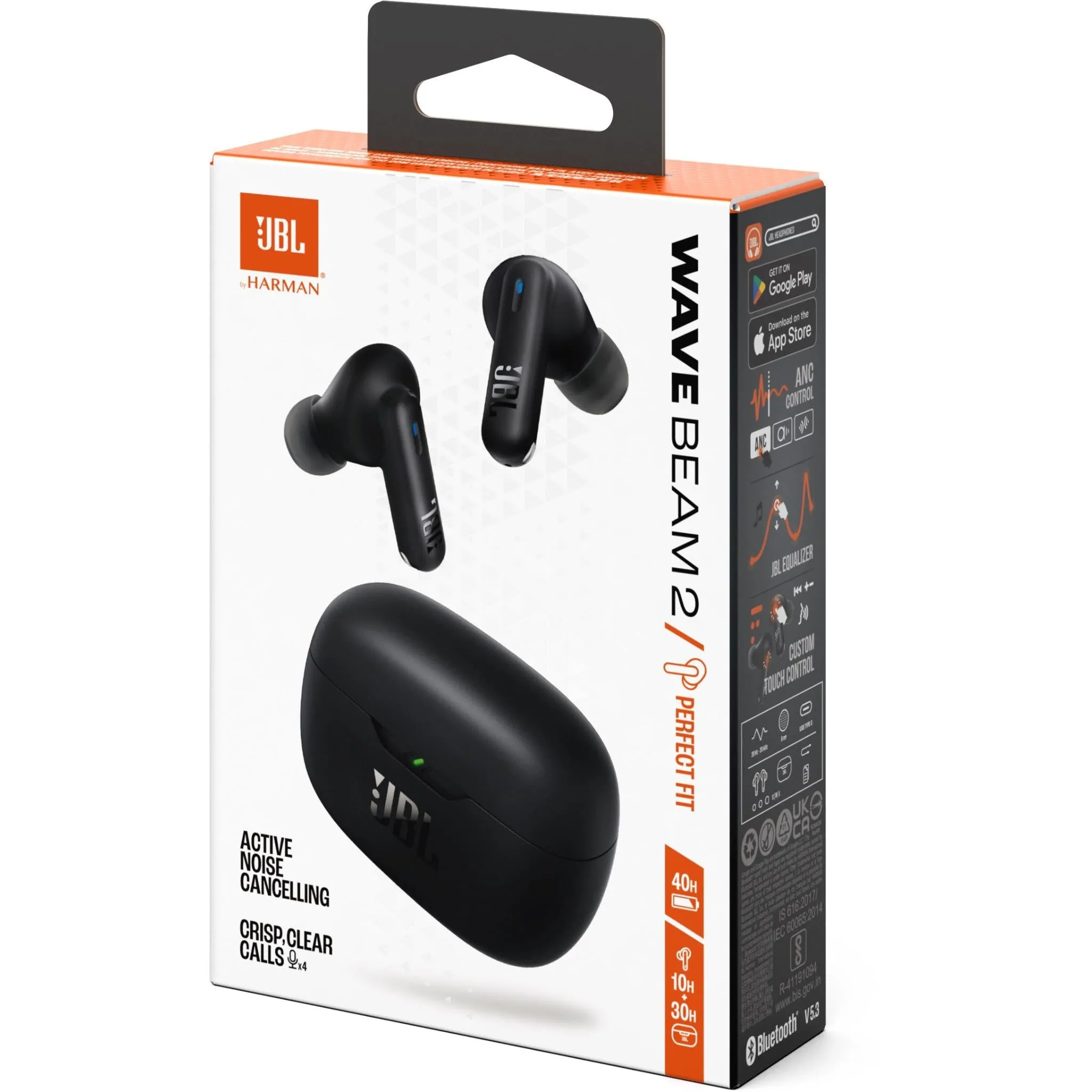 JBL Wave Beam 2 TWS Noise Cancelling In-Ear Headphones (Black)