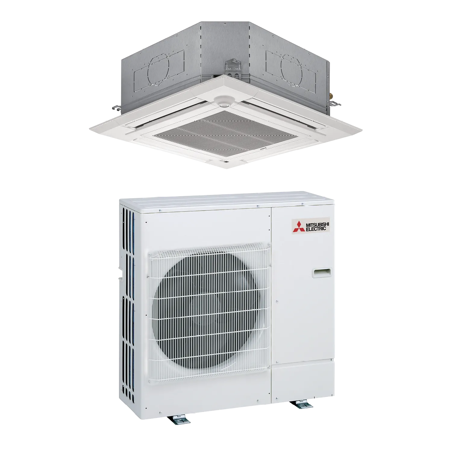 Mitsubishi 24,000 BTU H2i Commercial Ceiling Cassette Single Zone Heat Pump System (PLA-A24EA7 & PUZ-HA24NHA1)