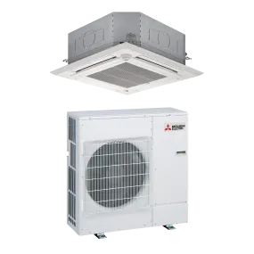 Mitsubishi 24,000 BTU H2i Commercial Ceiling Cassette Single Zone Heat Pump System (PLA-A24EA7 & PUZ-HA24NHA1)