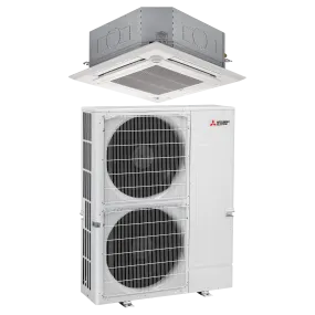 Mitsubishi 36,000 BTU Commercial Ceiling Cassette Single Zone Heat Pump Unit (PLA-A36EA8 & PUZ-A36NKA7)