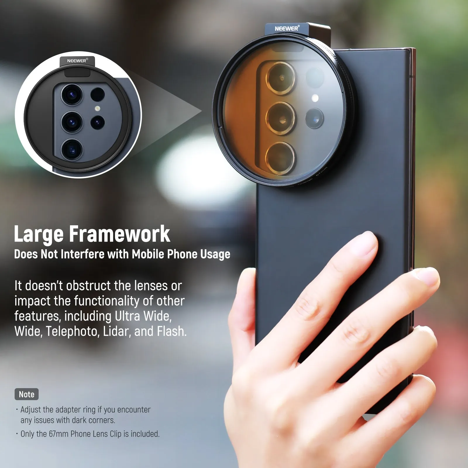 NEEWER LA006 Upgraded 67mm Phone Filter Mount