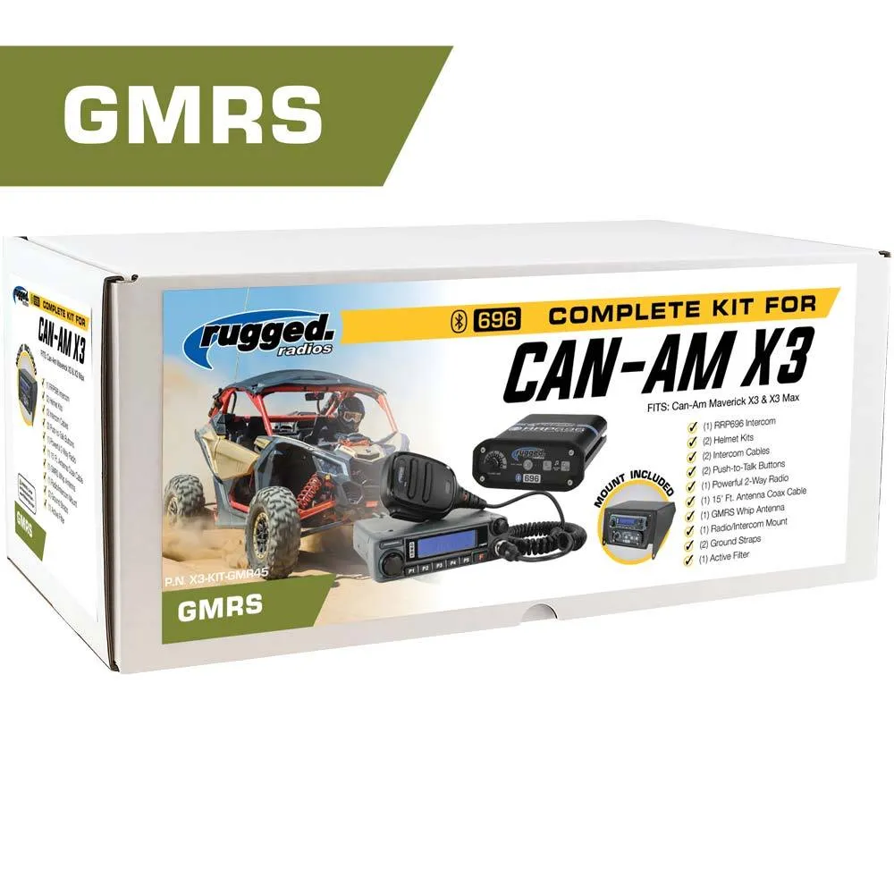 *Powerful 45-Watt GMRS Radio* Can-Am X3 Complete UTV Communication Kit with Top Mount