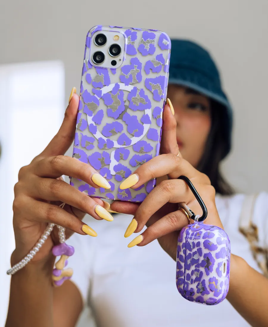 Purple Leopard AirPods Case