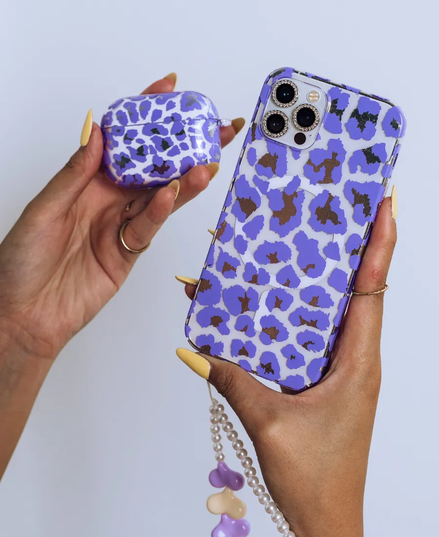 Purple Leopard AirPods Case