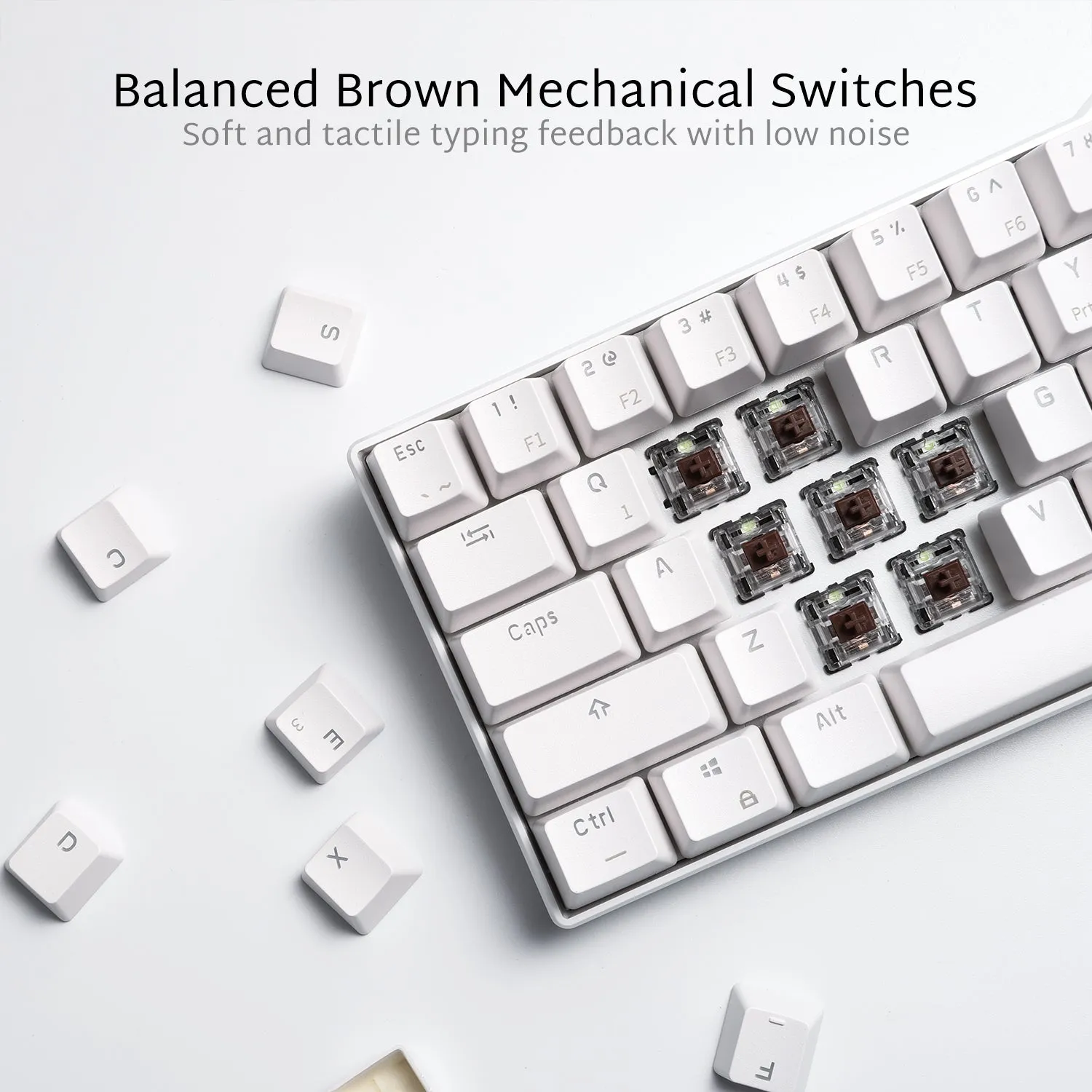 RK61 60% Dual Mode Wireless Mechanical Gaming Keyboard - Brown Switch (Open-Box)