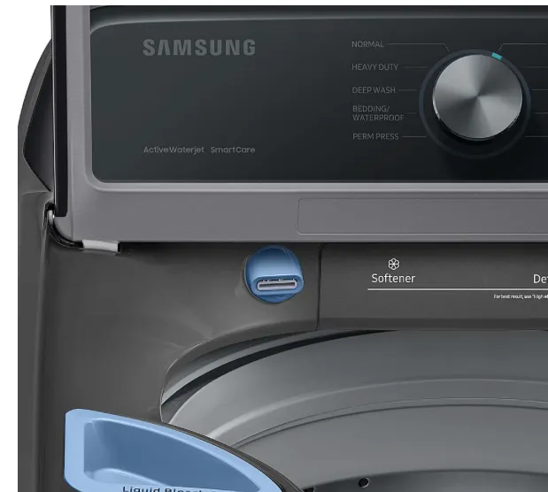 Samsung - 4.4 cu. ft. Top Load Washer with ActiveWave™ Agitator and Active WaterJet - Platinum