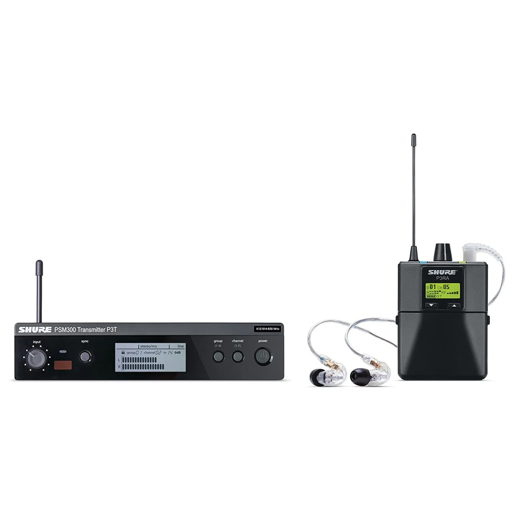 Shure P3TRA215CL-G20 Wireless System With SE215-CL Earphones - G20 Band