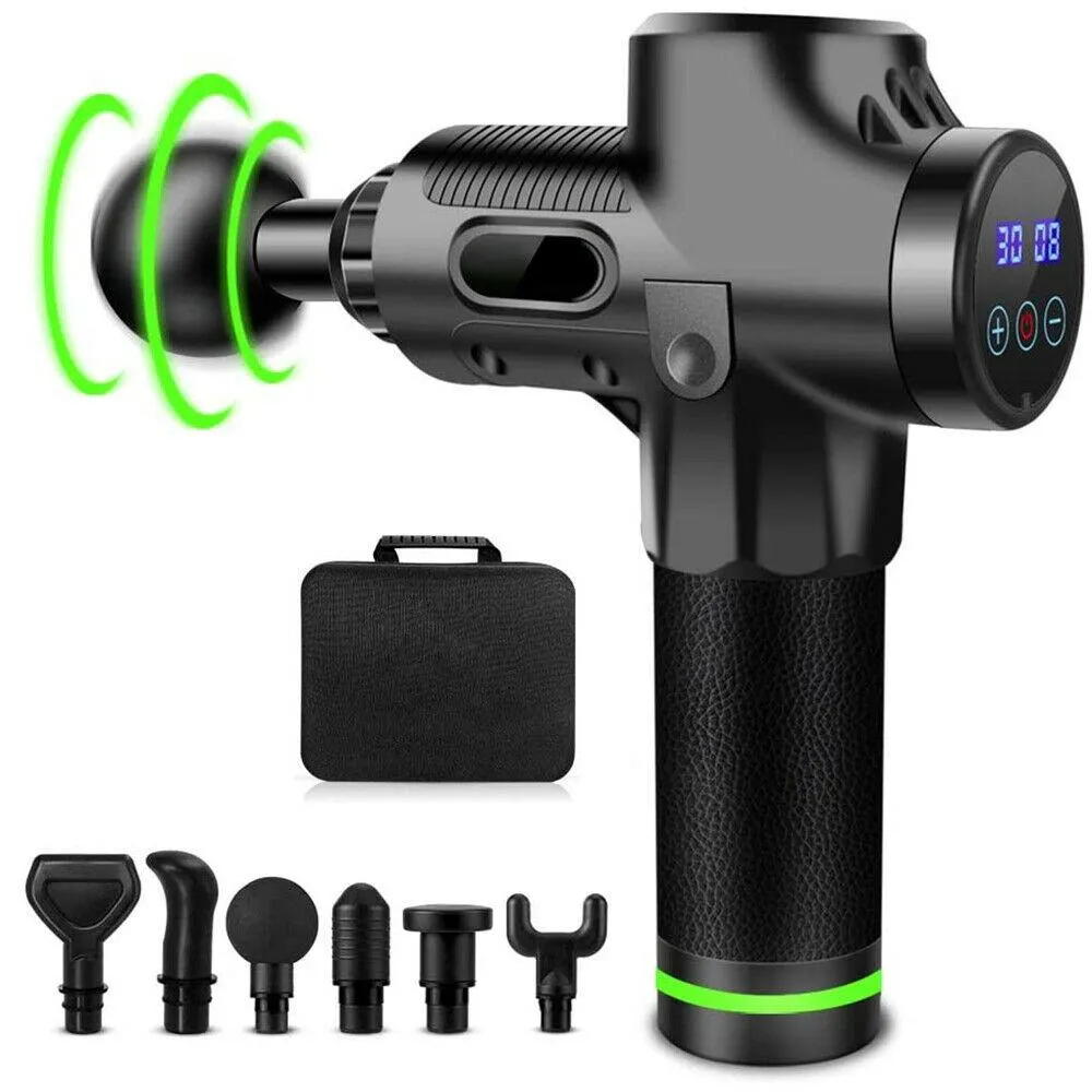 SMAXELITE™ 30 Speed Deep Tissue Massage Gun - 6 Heads - Handheld Rechargeable Percussion Massager