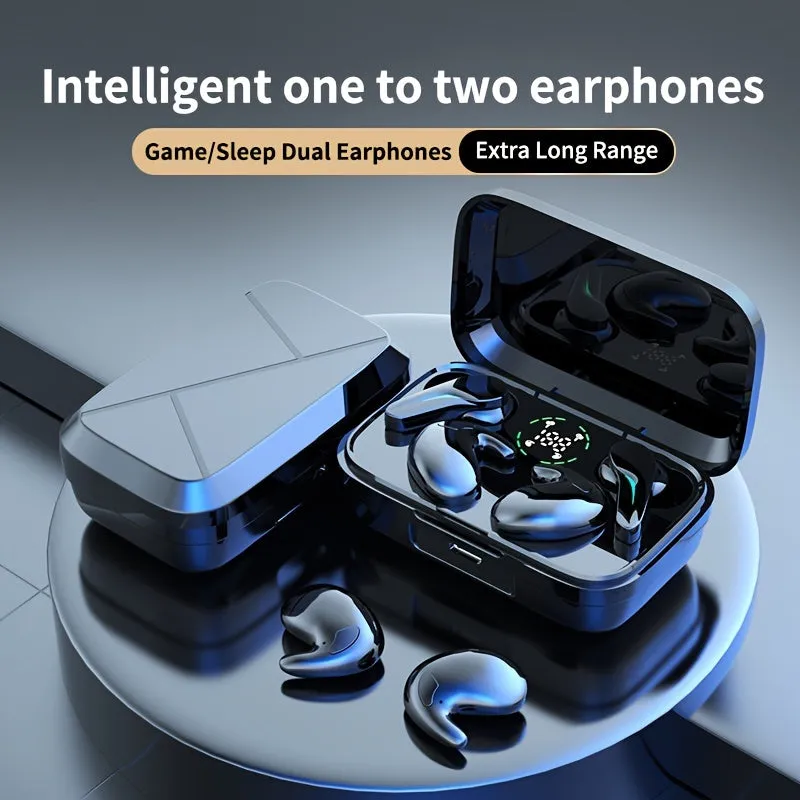 Two pairs of wireless headphones equipped with ultra-long endurance heavy bass waterproof sleep game two alternate use, suitable for running exercise game all areas of the general mobile phone