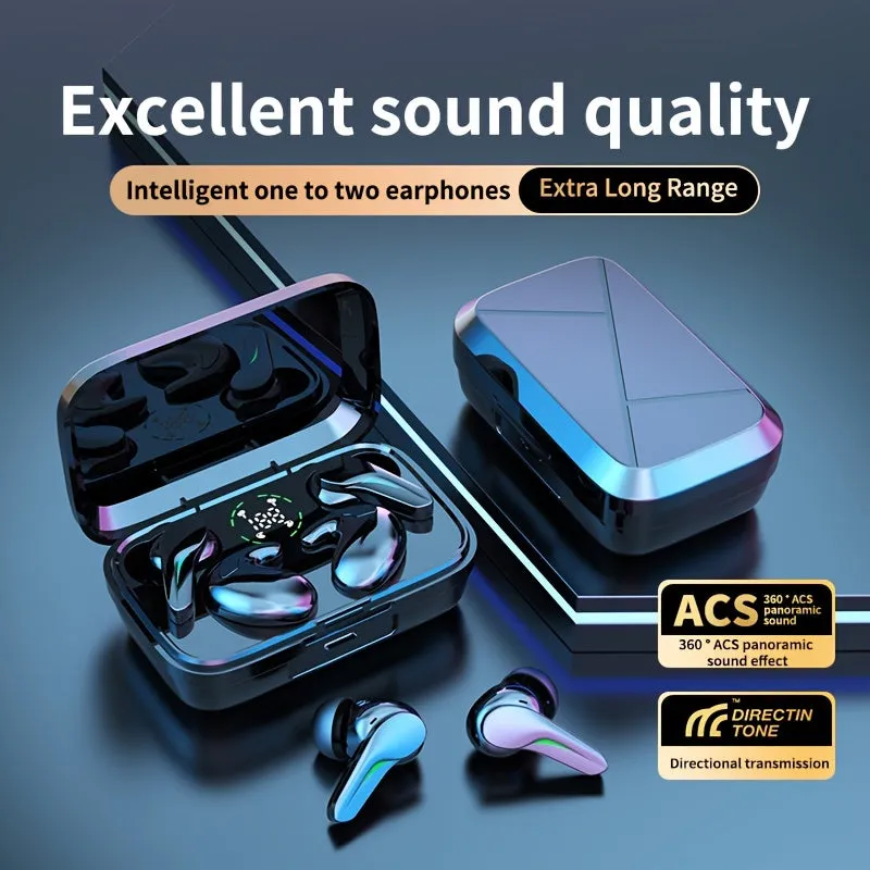 Two pairs of wireless headphones equipped with ultra-long endurance heavy bass waterproof sleep game two alternate use, suitable for running exercise game all areas of the general mobile phone