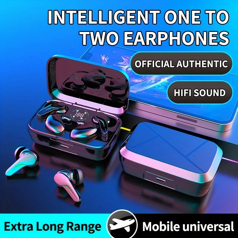 Two pairs of wireless headphones equipped with ultra-long endurance heavy bass waterproof sleep game two alternate use, suitable for running exercise game all areas of the general mobile phone