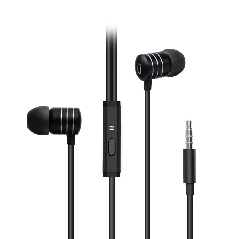 Uolo Pulse Earbuds with Mic [3.5mm Jack] (Metallic) Audio Output for Phone, Laptop, MP3, iOS/Android Devices