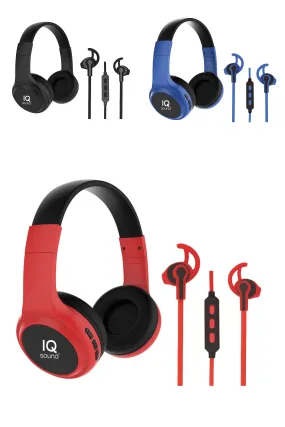 Wireless Bluetooth Headphones & Earphones Combo Kit