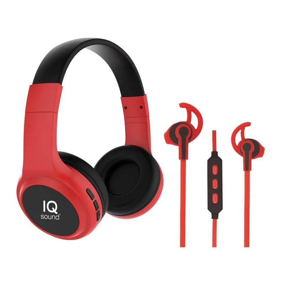 Wireless Bluetooth Headphones & Earphones Combo Kit