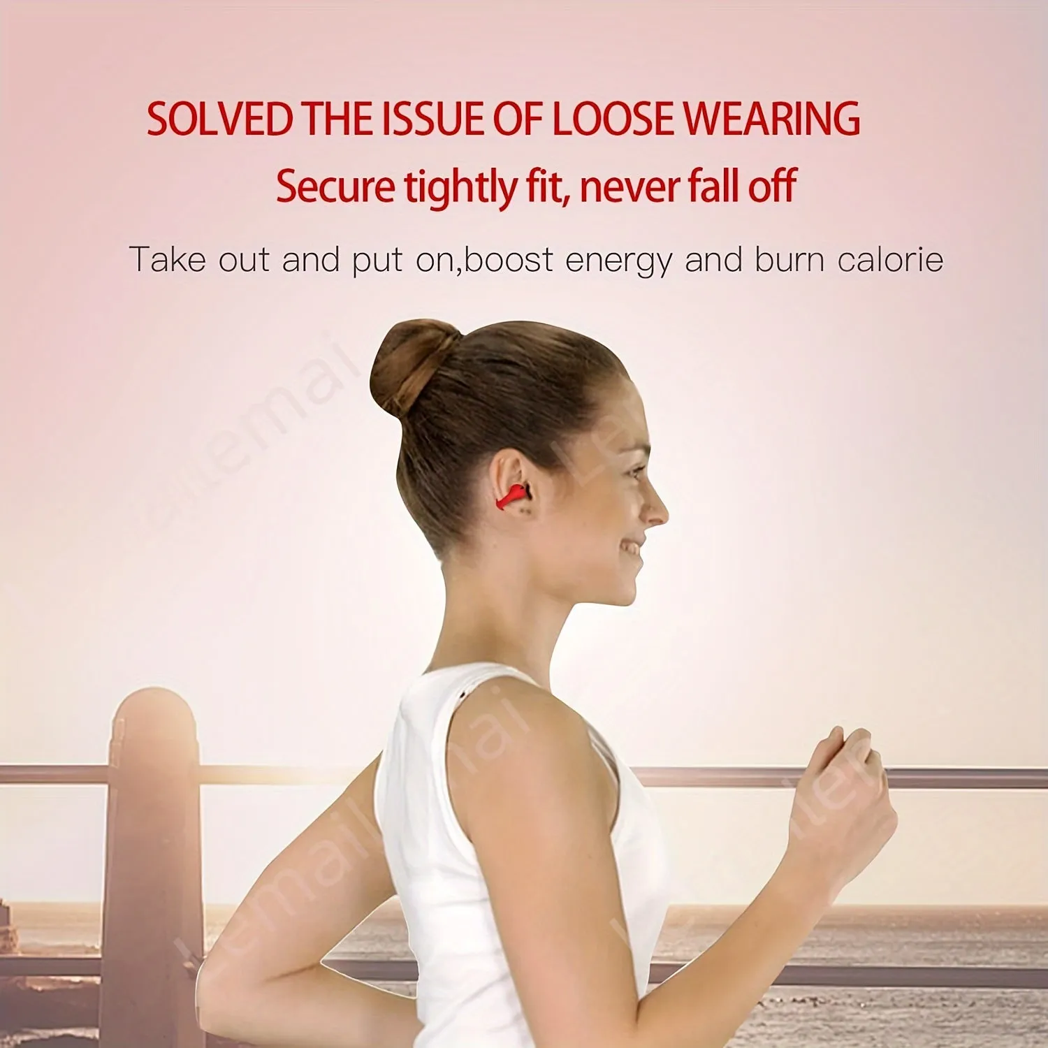 Wireless Open Ear Headphones, Clip On Earbuds for Android/iPhone, Air conduction earbuds with charging case